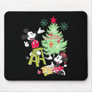 Mickey Minnie Clic Christmas Tree  Mouse Pad