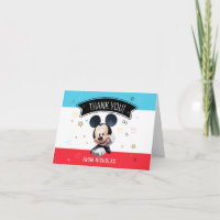 Mickey Mouse Birthday Fun Folded Thank You Card