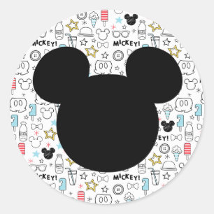 Mickey Mouse Fun Birthday  Round sticker