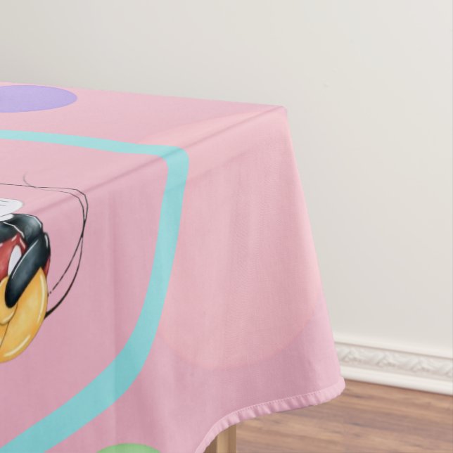 Mickey Mouse Polka Dot  red Baby Shower Tablecloth (In Situ)