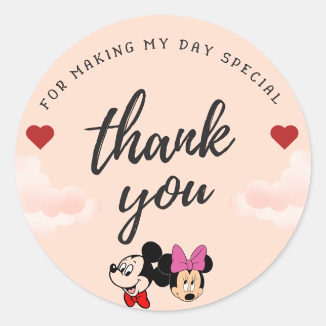 Mickey Thankyou Sticker (Front)