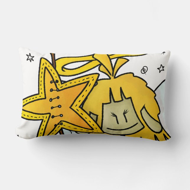 Micol - the cheerful star angel lumbar cushion (Front)