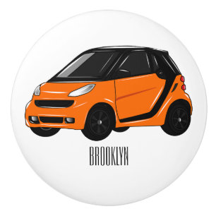 Micro car cartoon illustration ceramic knob