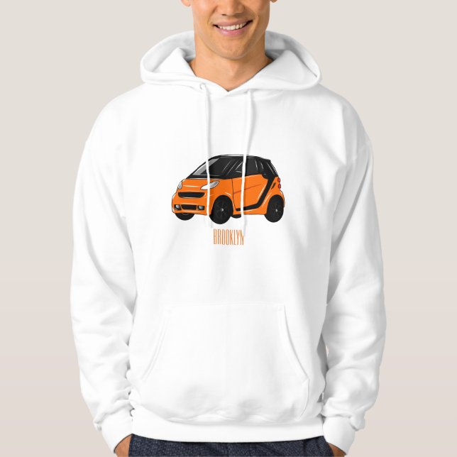 Micro car cartoon illustration hoodie (Front)