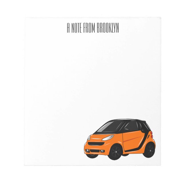 Micro car cartoon illustration notepad (Front)