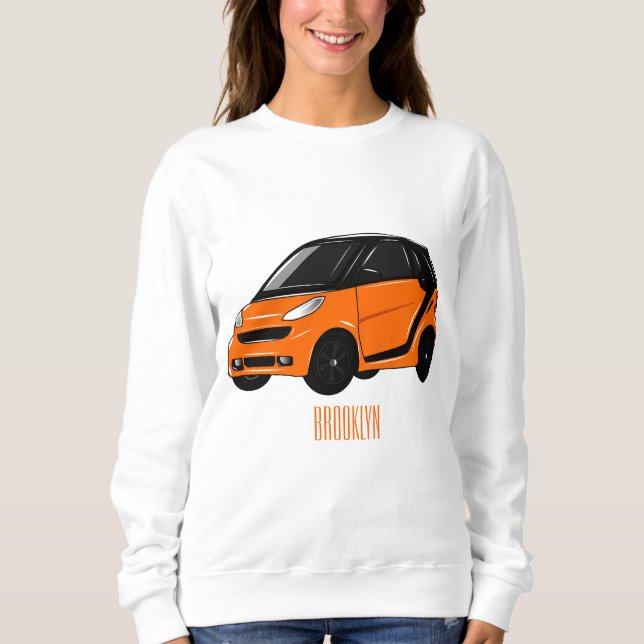Micro car cartoon illustration sweatshirt (Front)