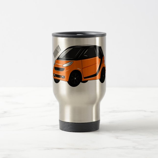 Micro car cartoon illustration travel mug (Center)