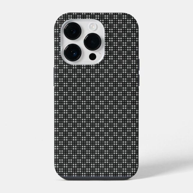 Micro Chequered Black iPhone Protector Case (Back)