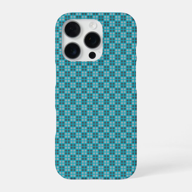 Micro Chequered Blue iPhone Protector Case (Back)