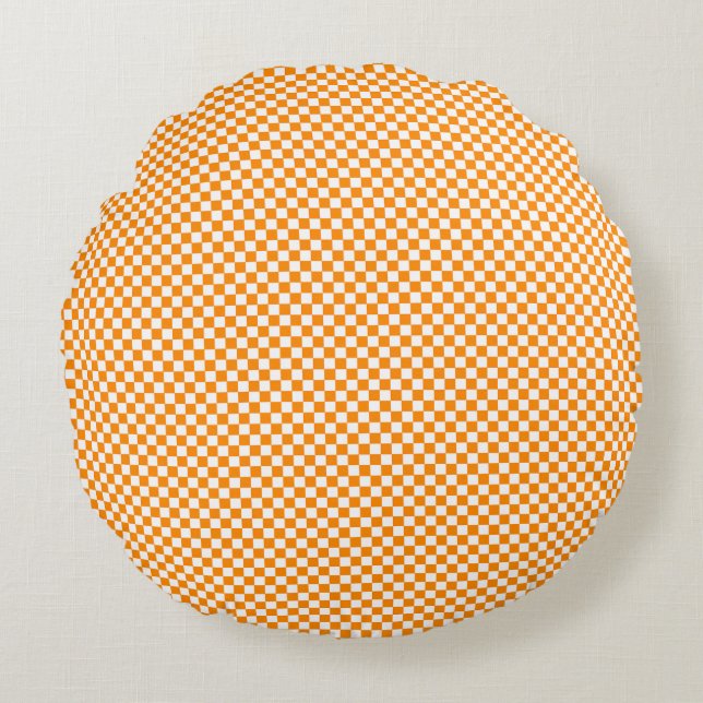 Micro Chequered Grid Pattern Round Cushion (Front)