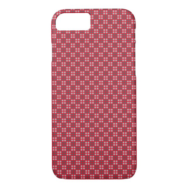 Micro Chequered Red iPhone Protector Case-Mate iPhone Case (Back)