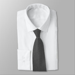 Micro Dots White on Black Tie