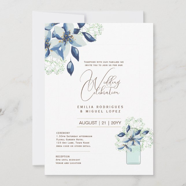 Micro Garden Wedding Theme Pretty Floral Summer  Invitation (Front)