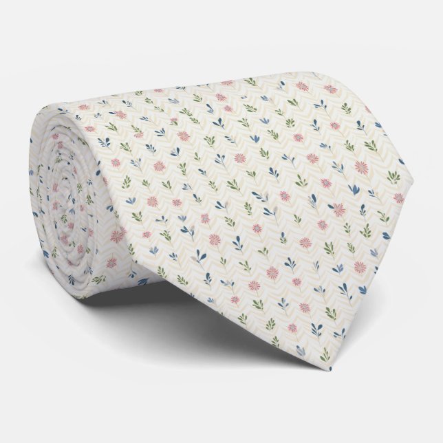 Micro Gradient Floral Pattern Tie (Rolled)