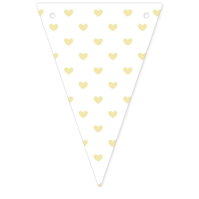 Micro Hearts Butter Yellow - White Bunting (Seventh Flag)