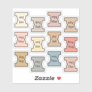 Micro Monthly Index Tab Pastel Bujo Planner Labels