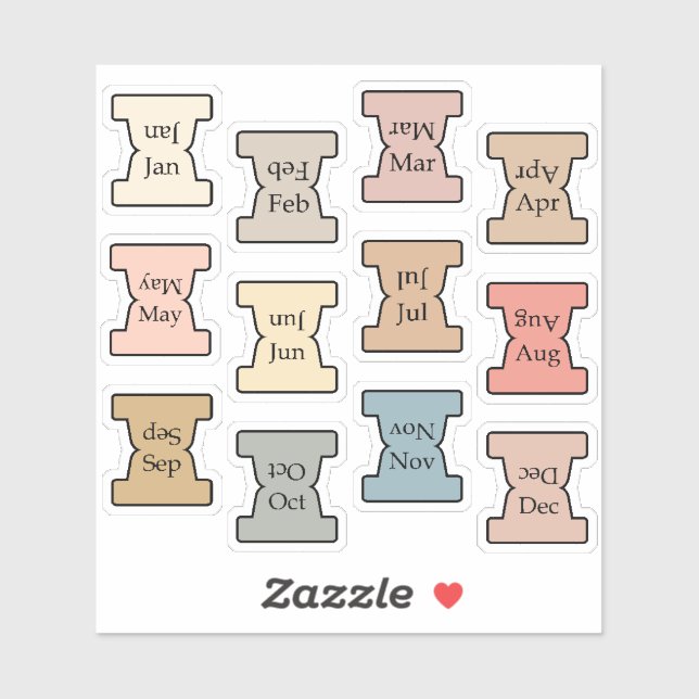 Micro Monthly Index Tab Pastel Bujo Planner Labels (Sheet)