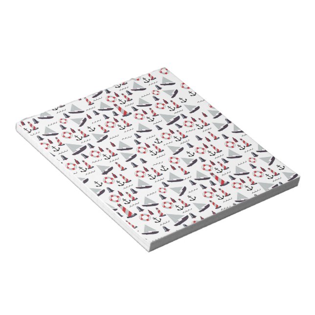 Micro Nautical Pattern vintage style print. Notepad (Angled)