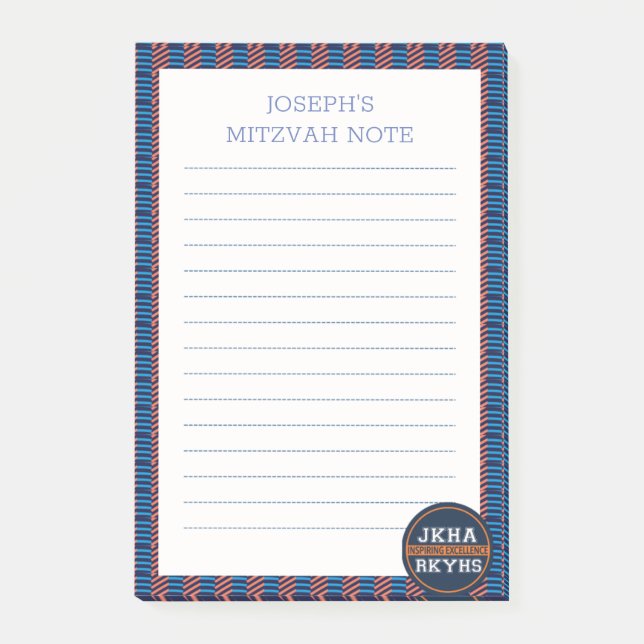 Micro Plaid Mitzvot Post-it Notes (Front)
