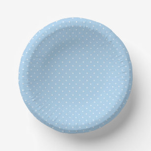 Micro Polka Dot White - Baby Blue Paper Plate