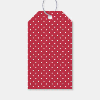 Micro Polka Dot White - Cherry Red Gift Tags