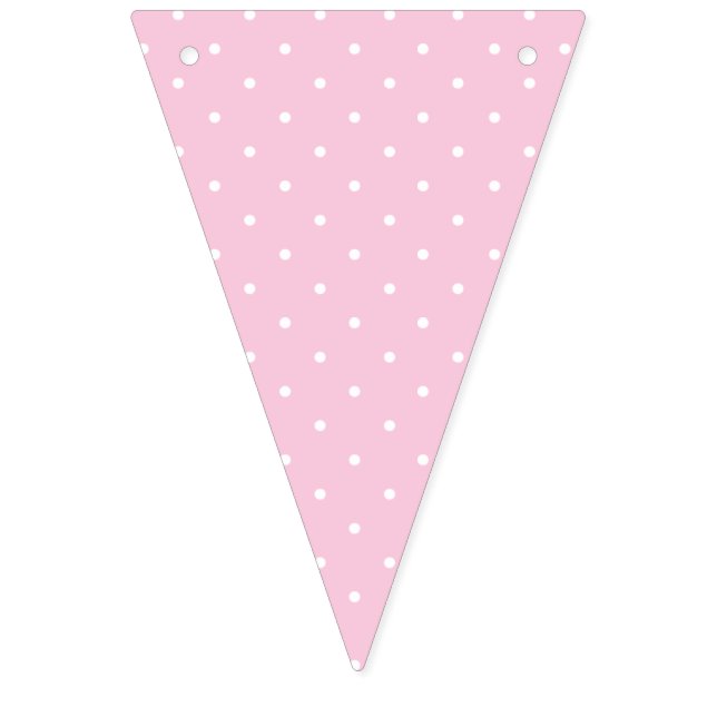 Micro Polka Dot White - Light Pink Bunting (First Flag)