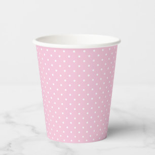 Micro Polka Dot White - Light Pink Paper Cups
