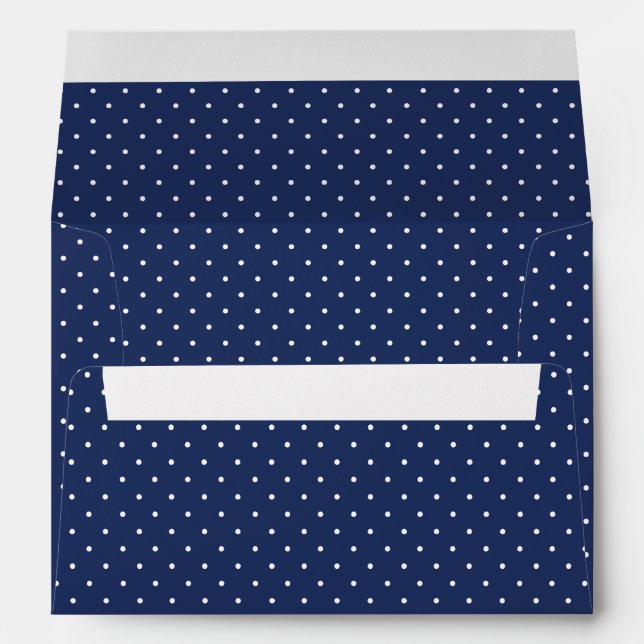 Micro Polka Dot White - Navy Blue Envelope (Back (Bottom))