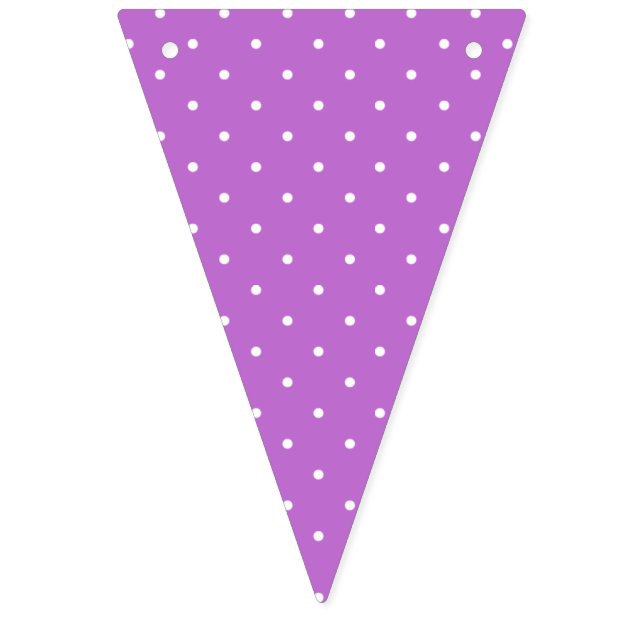 Micro Polka Dot White - Orchid Purple Bunting (First Flag)