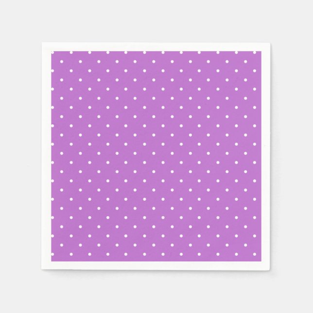 Micro Polka Dot White - Orchid Purple Napkin (Front)