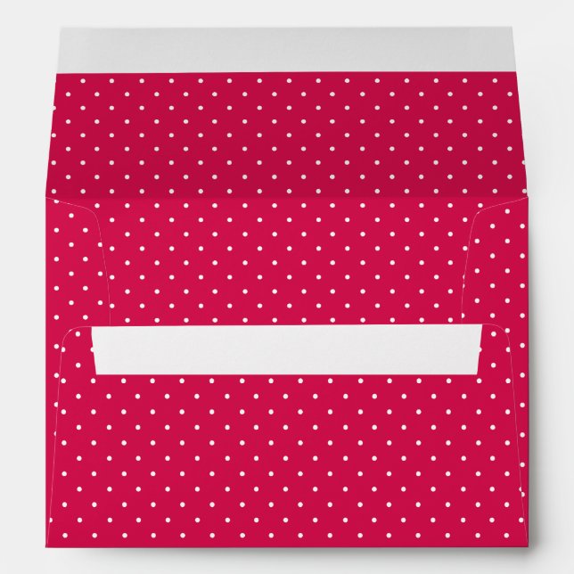 Micro Polka Dot White - Raspberry Red Envelope (Back (Bottom))