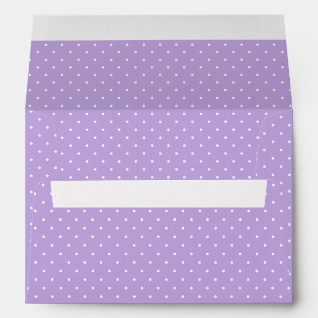 Micro Polka Dot White - Soft Lavender Envelope (Back (Bottom))