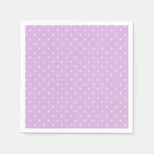 Micro Polka Dot White - Soft Lilac Napkin