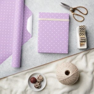 Micro Polka Dot White - Soft Lilac Wrapping Paper