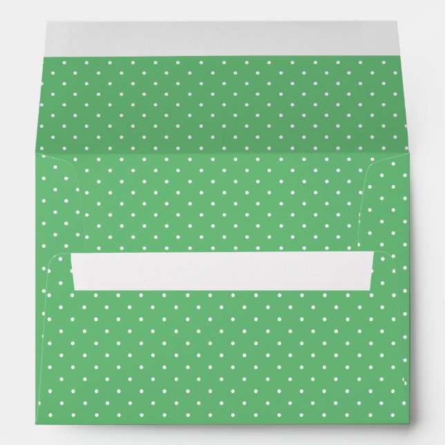 Micro Polka Dot White - Summer Green Envelope (Back (Bottom))