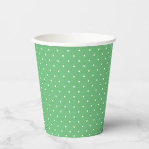 Micro Polka Dot White - Summer Green Paper Cups