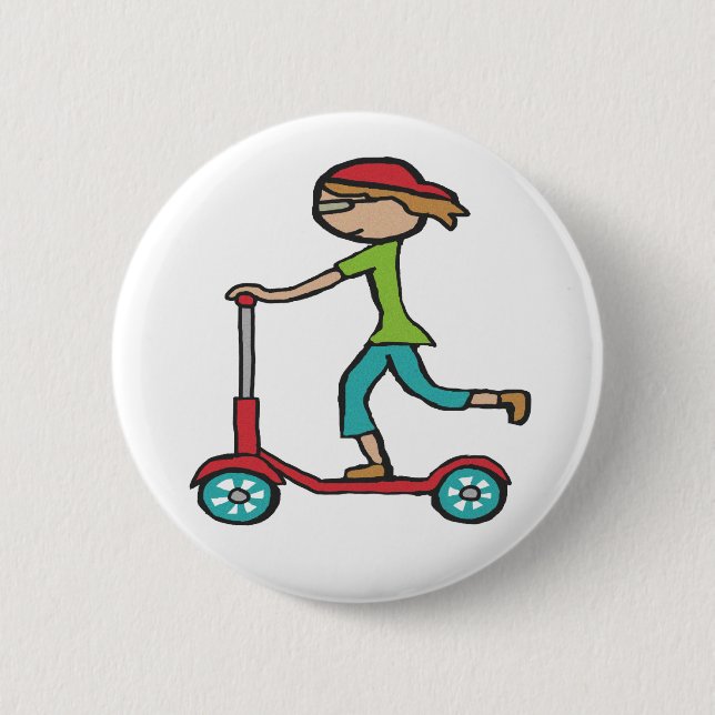 Micro Scooter 6 Cm Round Badge (Front)