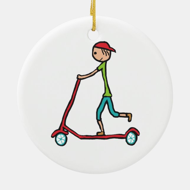 Micro Scooter Ceramic Tree Decoration (Back)