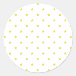 Micro Stars Golden Yellow - White Classic Round Sticker