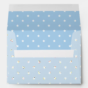 Micro Stars White - Baby Blue Envelope