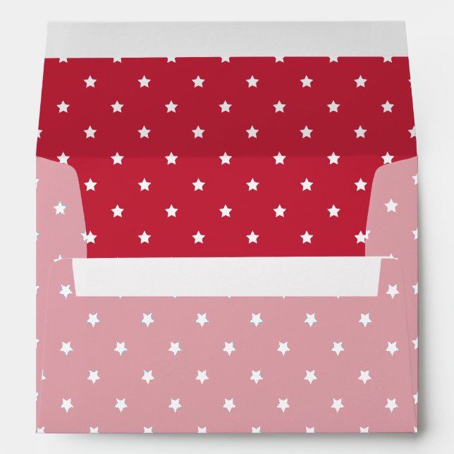 Micro Stars White - Cherry Red Envelope (Back (Bottom))
