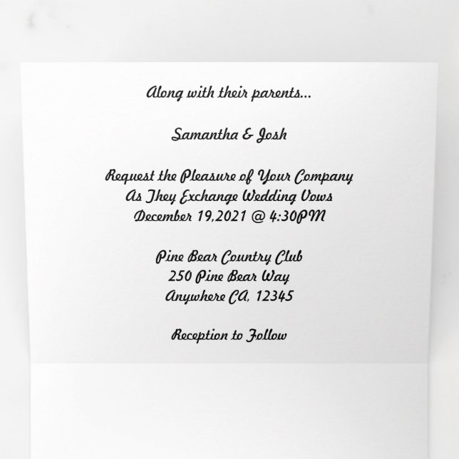 Micro weddding + Save the Date Combo Trifold (Inside First)