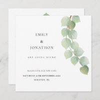 Micro Wedding Eucalyptus Botanical Save The Date