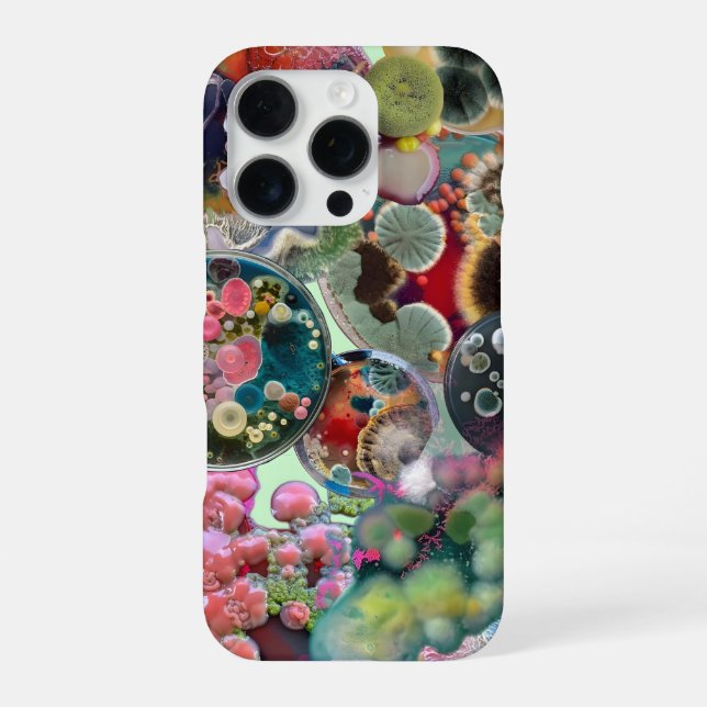  Microbial Kaleidoscope: A Colony in Colour iPhone Case (Back)
