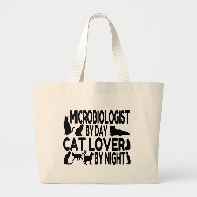 Microbiologist Cat Lover Large Tote Bag (Front)
