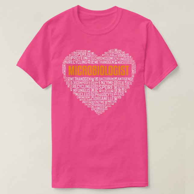 Microbiologist Love Heart T-Shirt (Design Front)