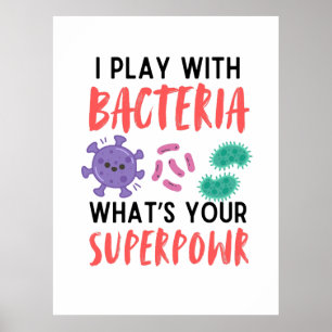 Microbiologist scientist microscopic life students poster