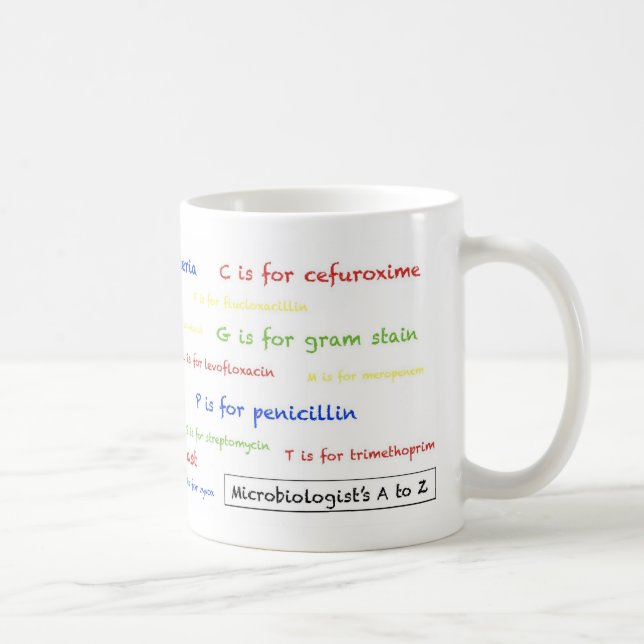 Microbiologist's A to Z mug - white (Right)