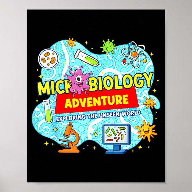 Microbiology Adventure Explore The Unseen Word Lab Poster (Front)