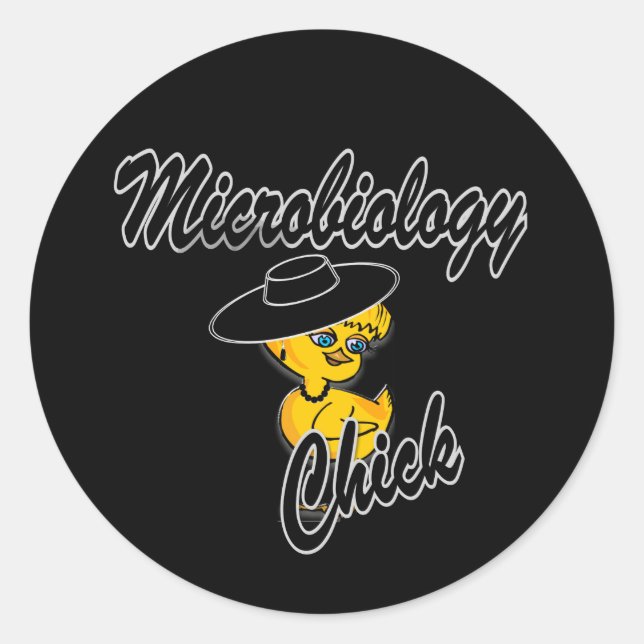 Microbiology Chick #4 Classic Round Sticker (Front)